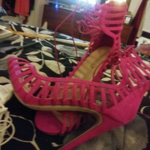 Two pair of unworn high heel size 10 sandals